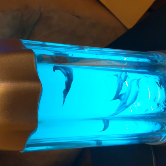 Vintage 1994 Rabbit Tanaka Lighted Rotating Undersea Dolphin Table Lamp - Picture 6 of 6